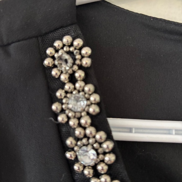 Ladies Monteau Medium black sleeveless blouse rhinestone details whimsigoth glam - Picture 3 of 8